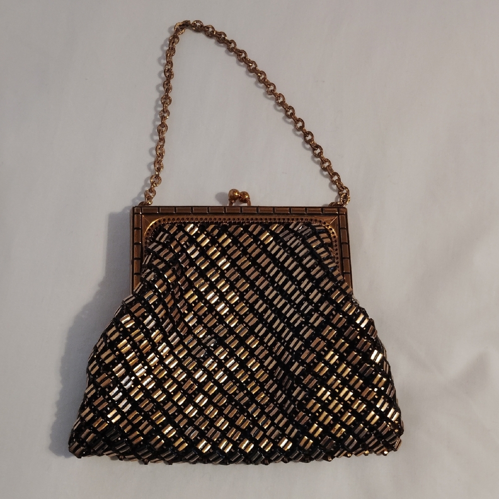 Vintage elegant Gold and Black Mesh Chain Bag